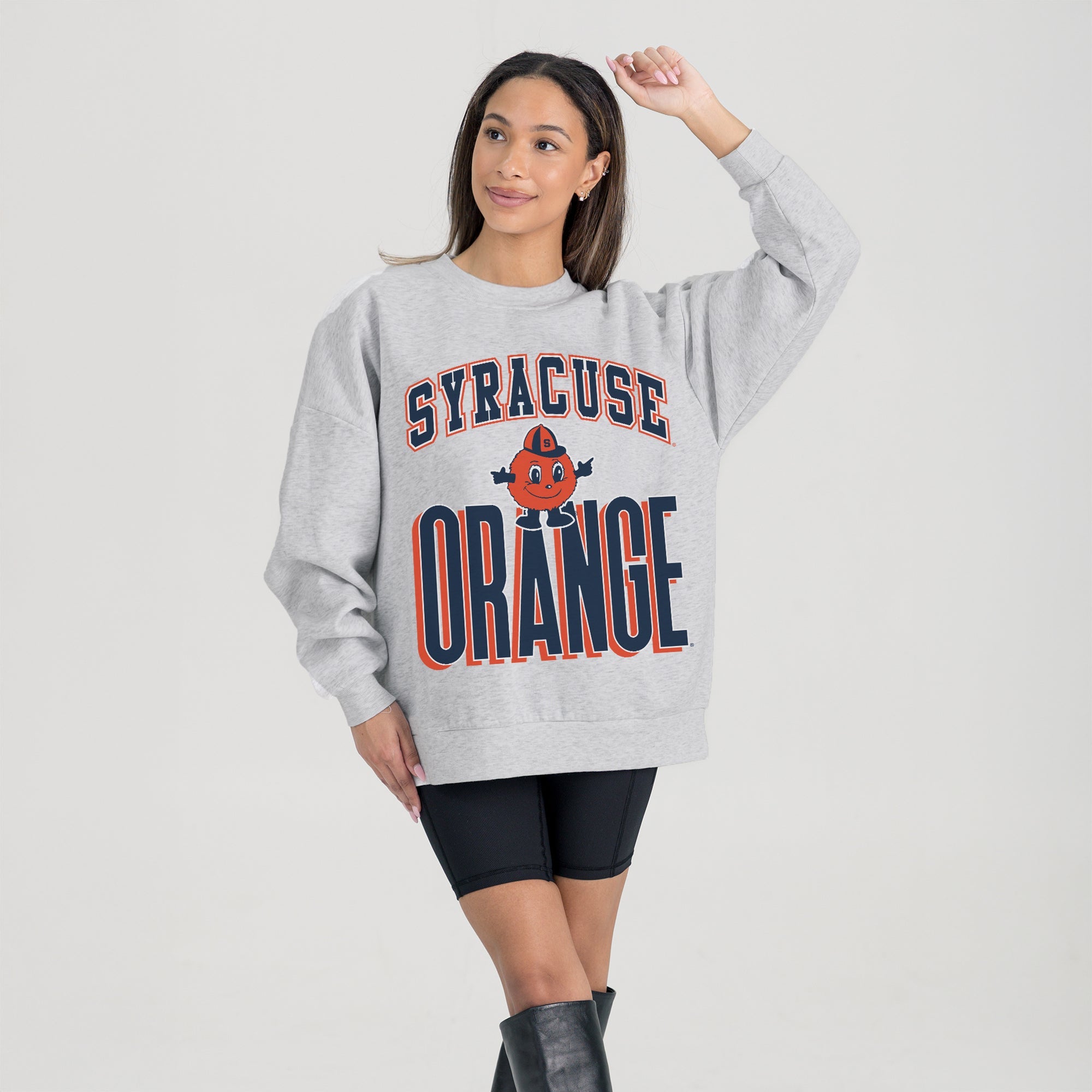 SYRACUSE ORANGE FIERCE FOCUS PREMIUM FLEECE DROP SHOULDER CREWNECK PULLOVER