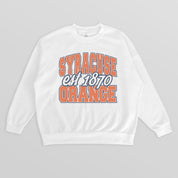 SYRACUSE ORANGE FADED FORMATION PREMIUM FLEECE DROP SHOULDER CREWNECK PULLOVER