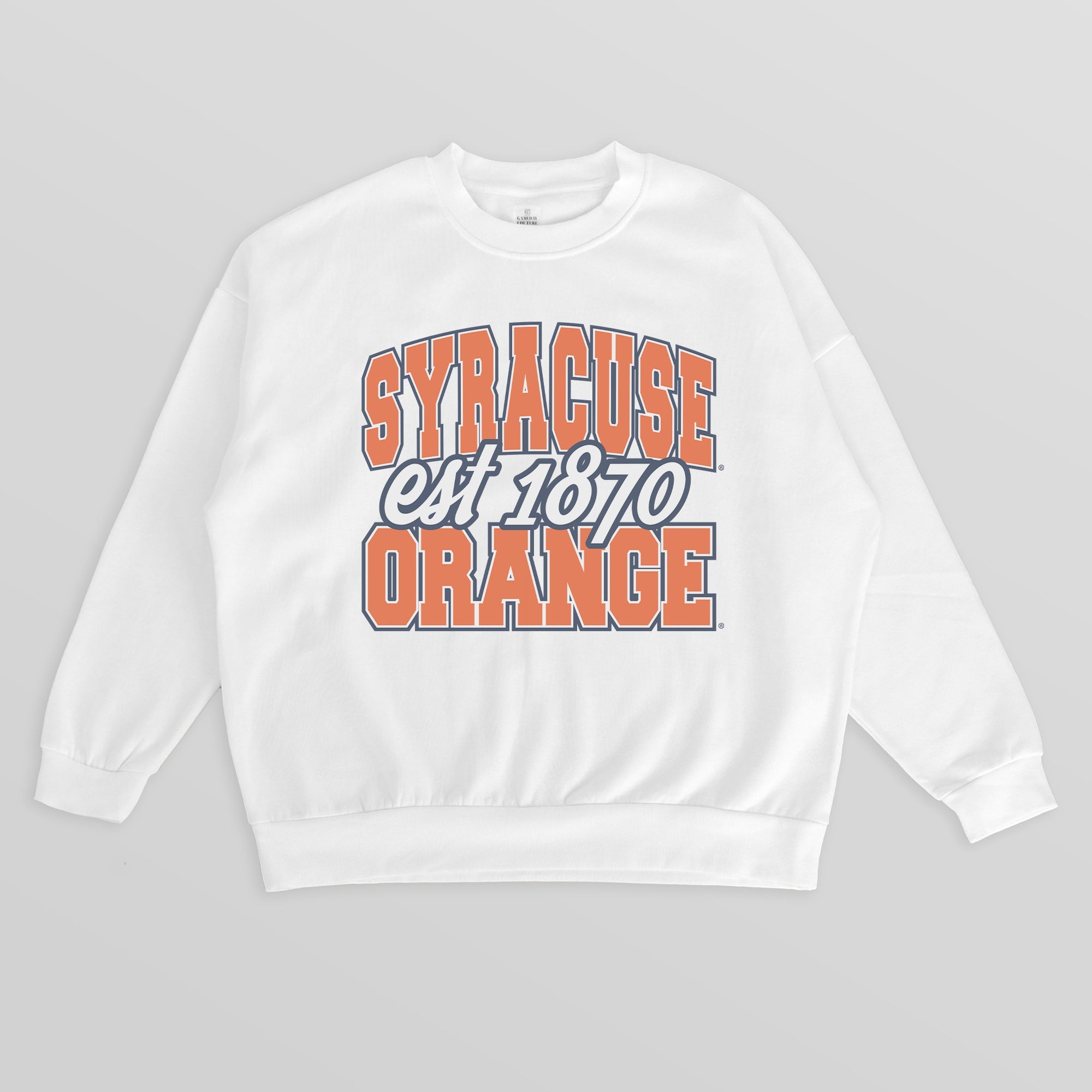 SYRACUSE ORANGE FADED FORMATION PREMIUM FLEECE DROP SHOULDER CREWNECK PULLOVER