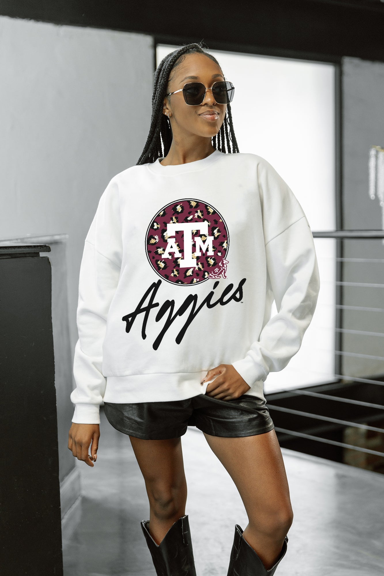 TEXAS A&M AGGIES WILD BREAKTHROUGH PREMIUM FLEECE CREWNECK PULLOVER