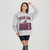 TEXAS A&M AGGIES FIERCE FOCUS PREMIUM FLEECE DROP SHOULDER CREWNECK PULLOVER
