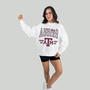 TEXAS A&M AGGIES SWIFT STRIKE PREMIUM FLEECE DROP SHOULDER CREWNECK PULLOVER