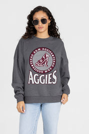 TEXAS A&M AGGIES SATURDAY SEAL PREMIUM FLEECE DROP SHOULDER CREWNECK PULLOVER