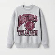 TEXAS A&M AGGIES GAME ON PREMIUM FLEECE DROP SHOULDER CREWNECK PULLOVER