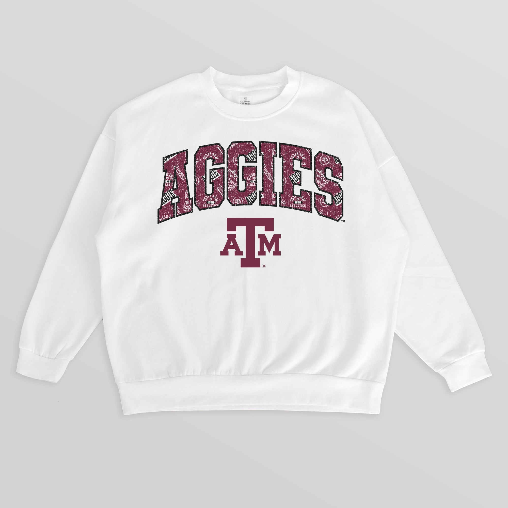 TEXAS A&M AGGIES SWEET PLAY PREMIUM FLEECE DROP SHOULDER CREWNECK PULLOVER