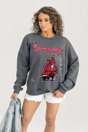 TAMPA BAY BUCCANEERS READY TO RUMBLE PREMIUM FLEECE DROP SHOULDER CREWNECK PULLOVER