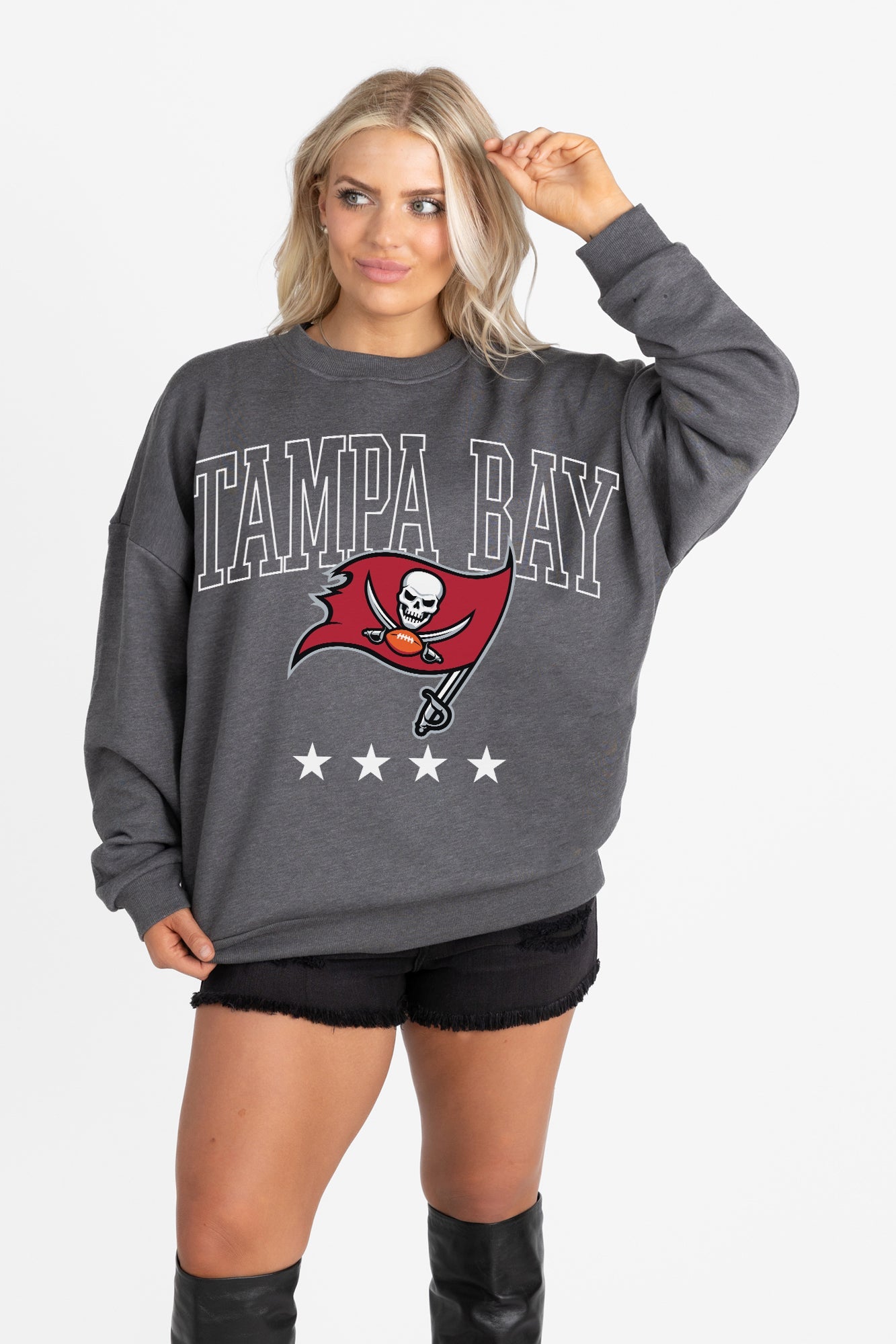TAMPA BAY BUCCANEERS RISING STAR PREMIUM FLEECE CREWNECK PULLOVER