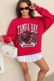 TAMPA BAY BUCCANEERS CLASSIC ARCHIVES PREMIUM FLEECE DROP SHOULDER CREWNECK PULLOVER