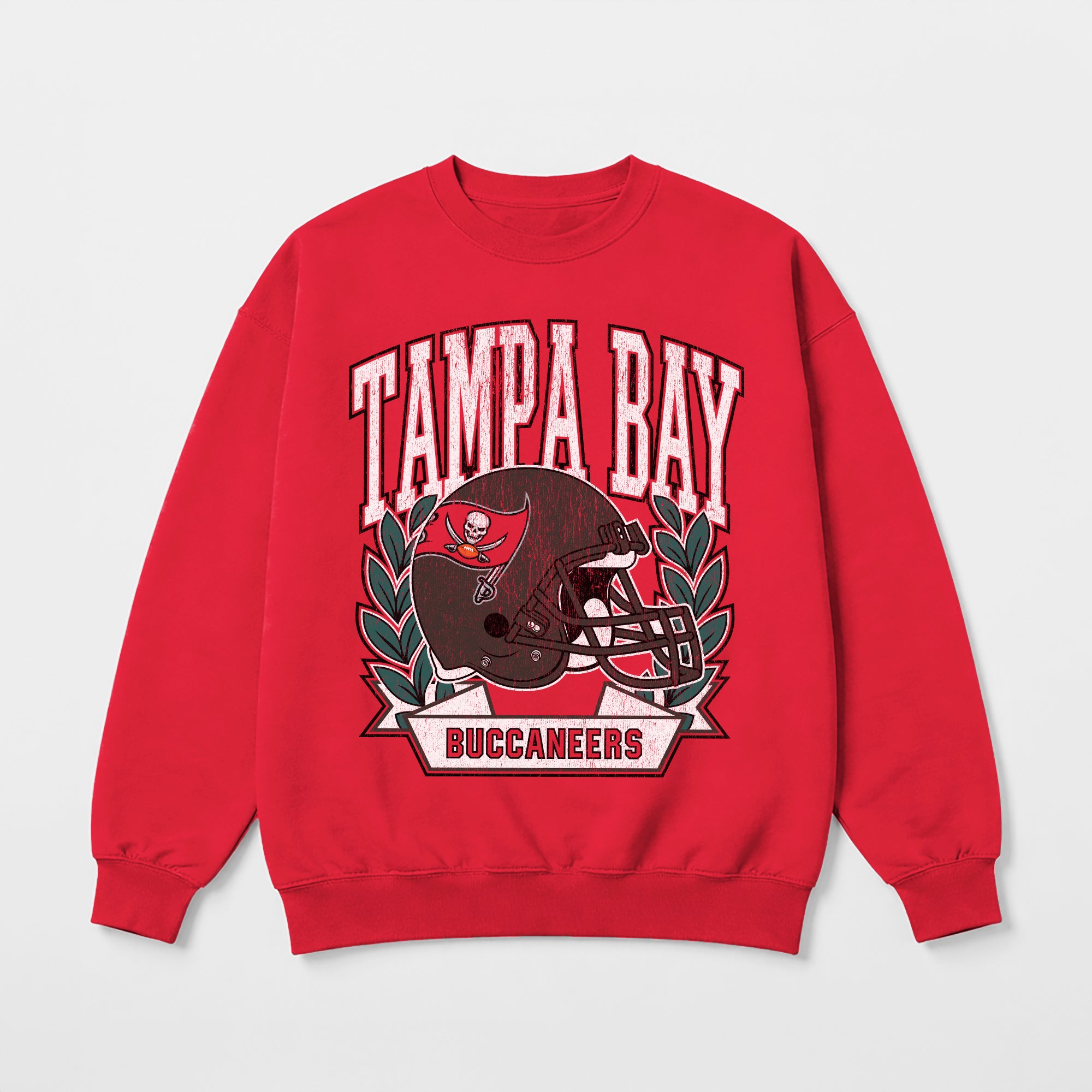 TAMPA BAY BUCCANEERS CLASSIC ARCHIVES PREMIUM FLEECE DROP SHOULDER CREWNECK PULLOVER