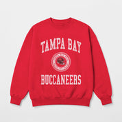 TAMPA BAY BUCCANEERS PRIME PLAY PREMIUM FLEECE DROP SHOULDER CREWNECK PULLOVER
