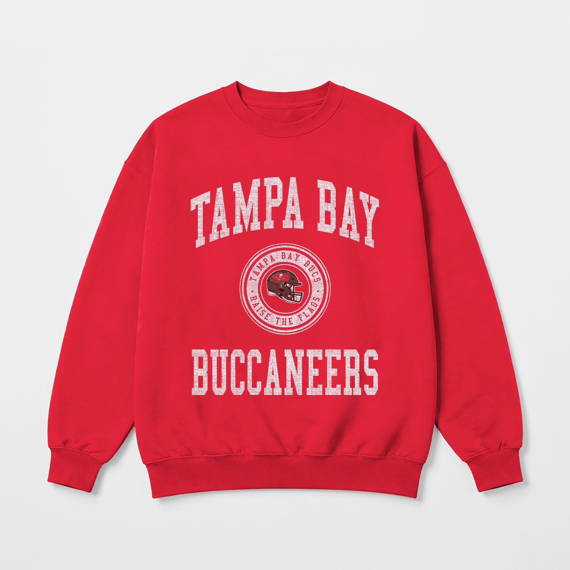 TAMPA BAY BUCCANEERS PRIME PLAY PREMIUM FLEECE DROP SHOULDER CREWNECK PULLOVER
