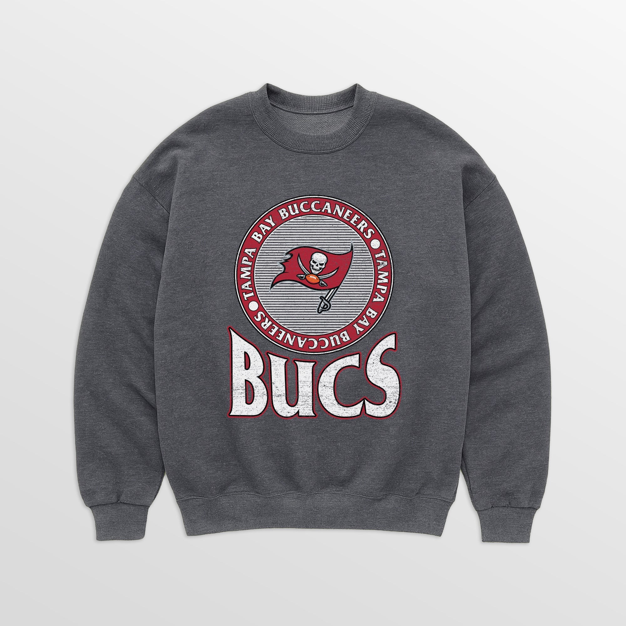 TAMPA BAY BUCCANEERS SATURDAY SEAL PREMIUM FLEECE DROP SHOULDER CREWNECK PULLOVER