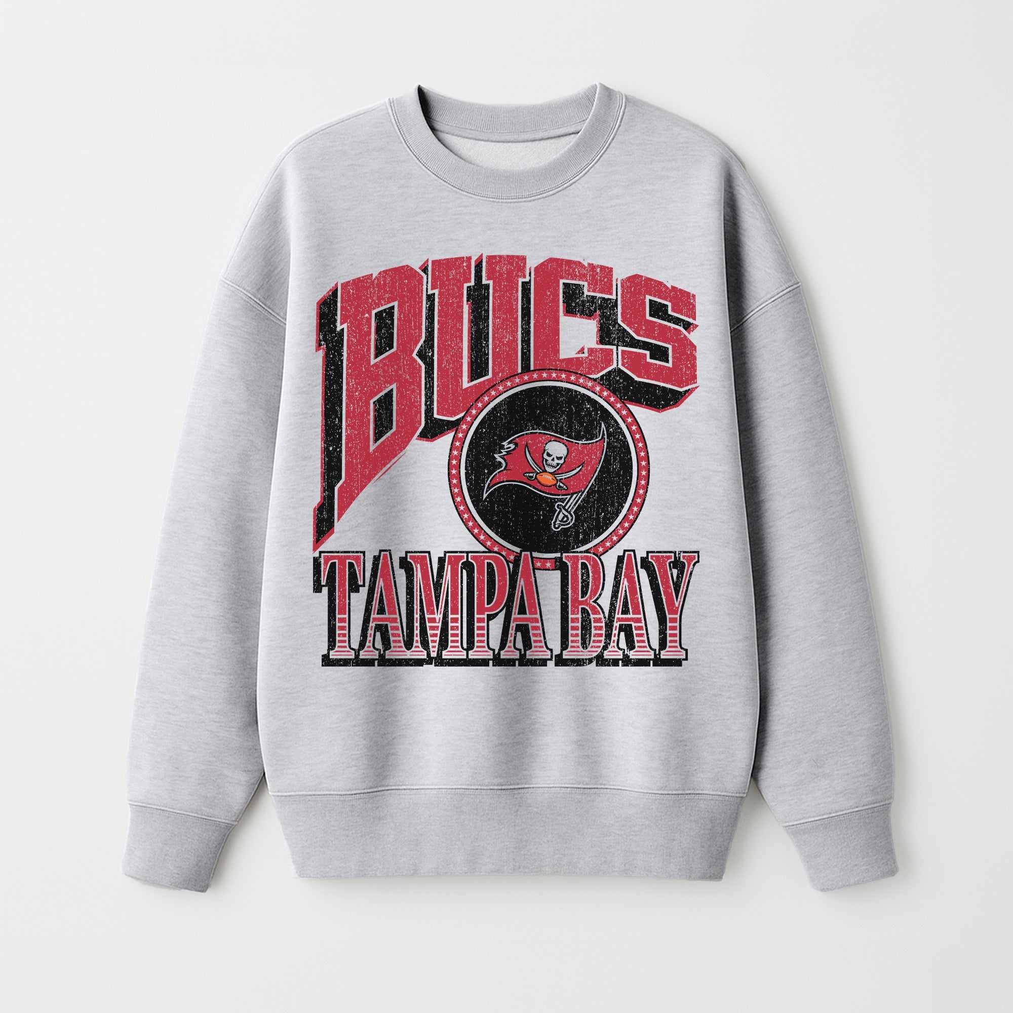 TAMPA BAY BUCCANEERS GAME ON PREMIUM FLEECE DROP SHOULDER CREWNECK PULLOVER