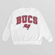 TAMPA BAY BUCCANEERS SWEET PLAY PREMIUM FLEECE DROP SHOULDER CREWNECK PULLOVER