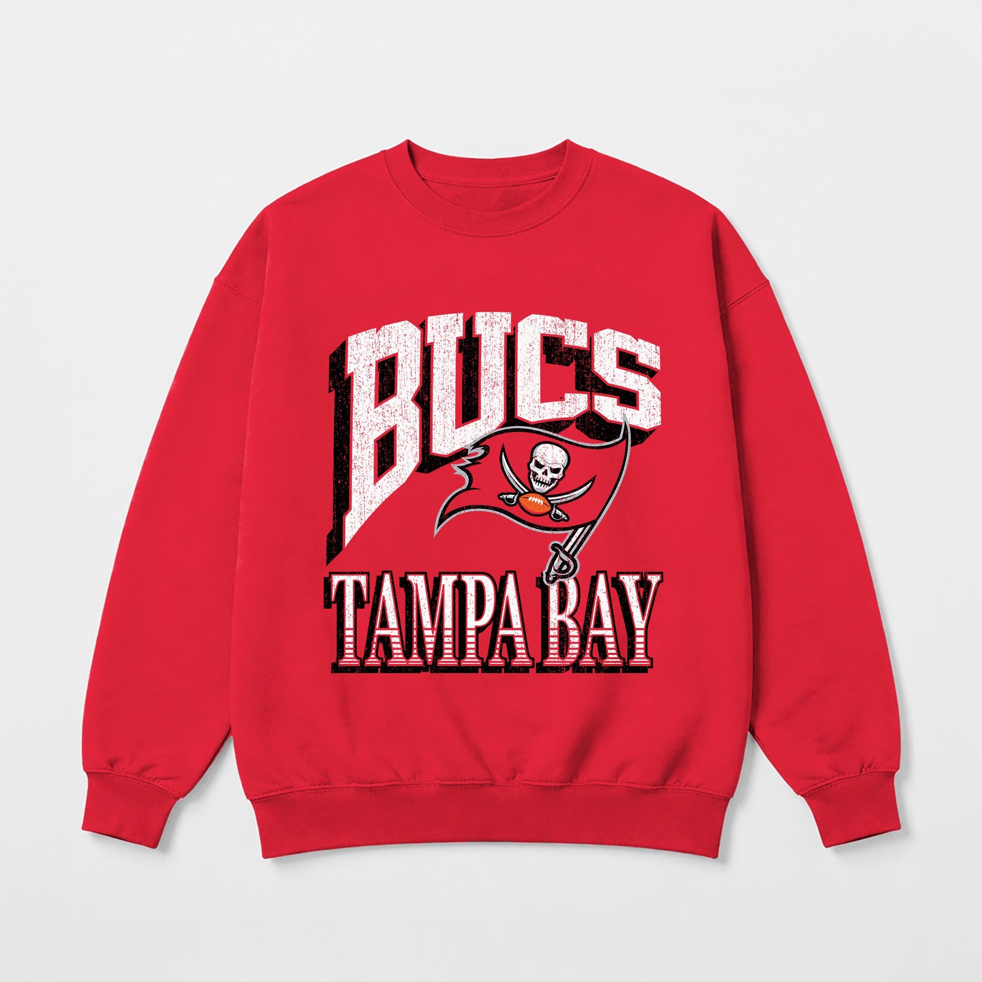 TAMPA BAY BUCCANEERS MAIN CHARACTER PREMIUM FLEECE DROP SHOULDER CREWNECK PULLOVER