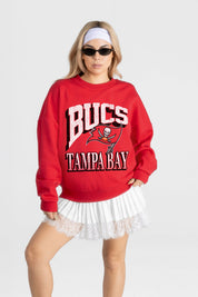 TAMPA BAY BUCCANEERS MAIN CHARACTER PREMIUM FLEECE DROP SHOULDER CREWNECK PULLOVER