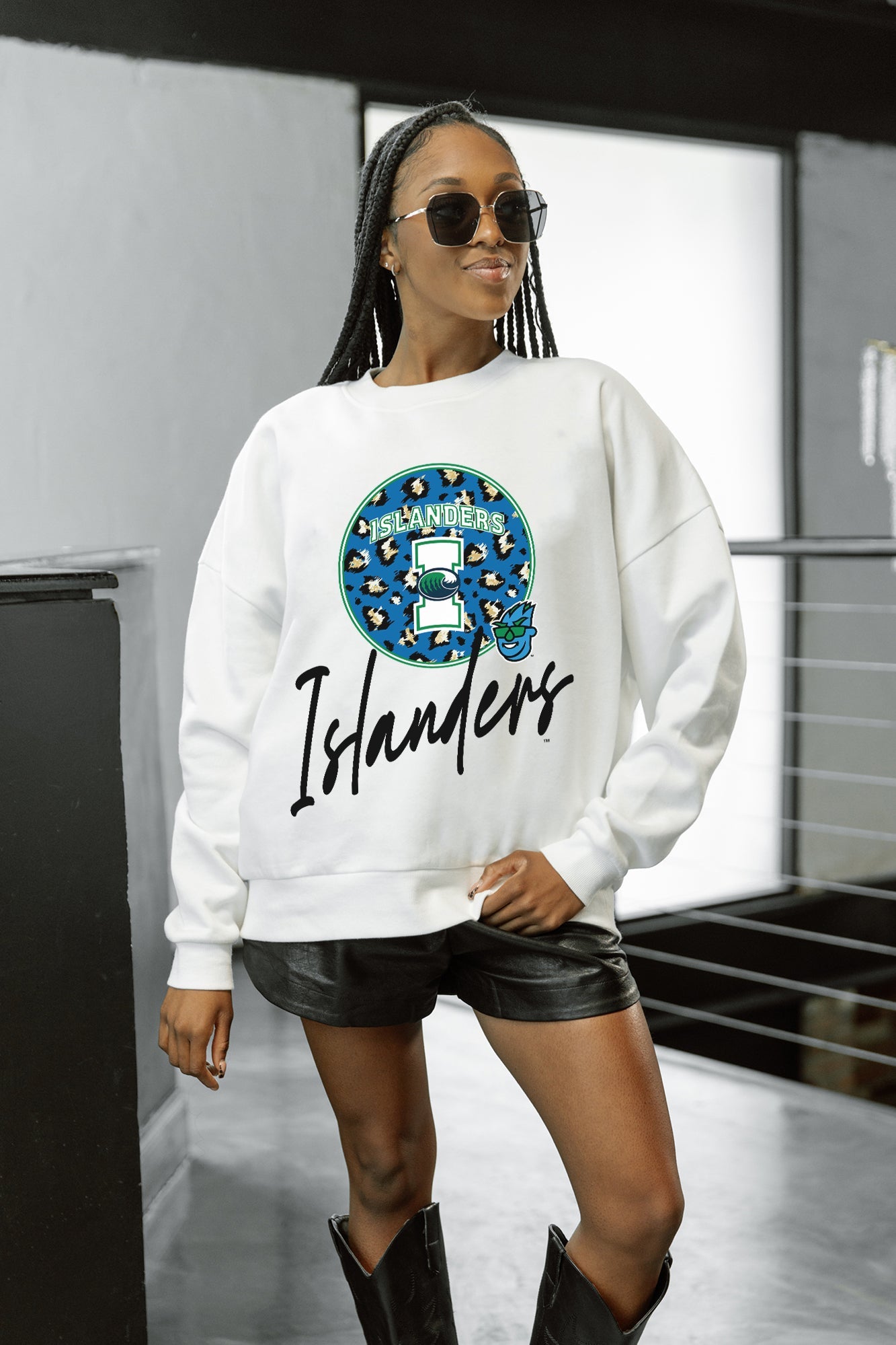 TEXAS A&M-CORPUS CHRISTI ISLANDERS WILD BREAKTHROUGH PREMIUM FLEECE CREWNECK PULLOVER
