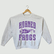 TCU HORNED FROGS PENNANT PRIDE PREMIUM FLEECE DROP SHOULDER CREWNECK PULLOVER