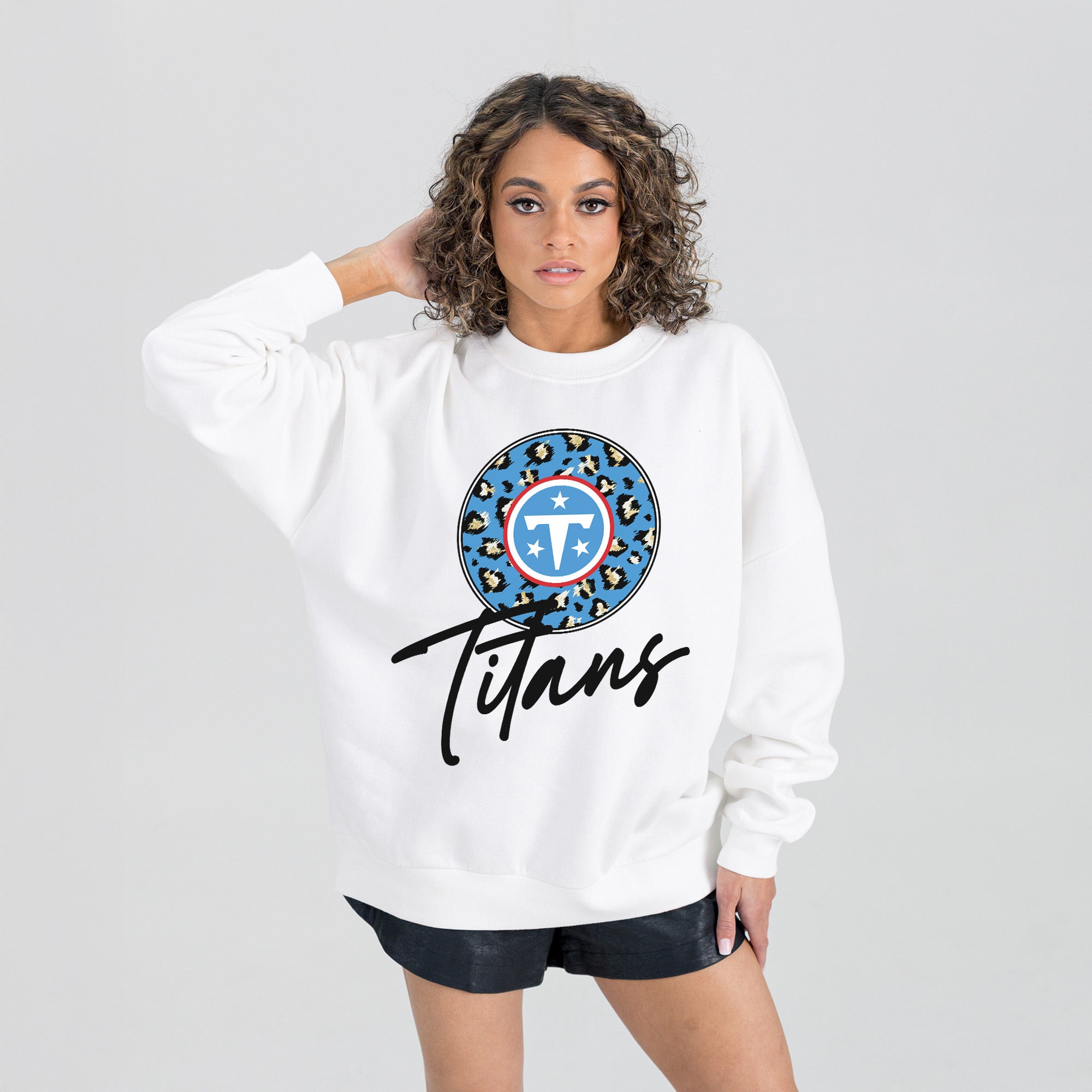 TENNESSEE TITANS WILD BREAKTHROUGH PREMIUM FLEECE CREWNECK PULLOVER