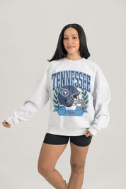TENNESSEE TITANS HERITAGE PREMIUM FLEECE DROP SHOULDER CREWNECK PULLOVER