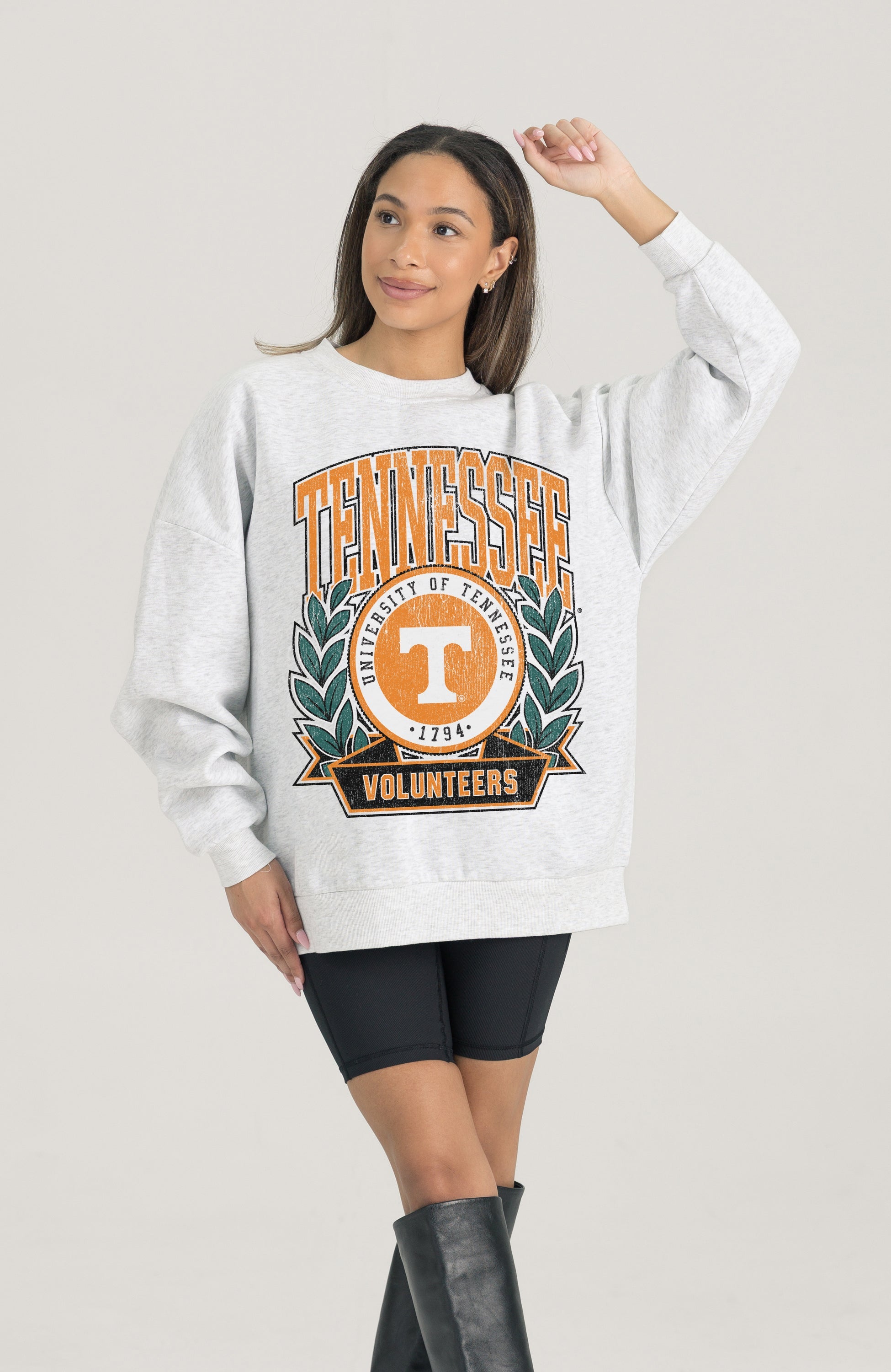 TENNESSEE VOLUNTEERS HERITAGE PREMIUM FLEECE DROP SHOULDER CREWNECK PULLOVER