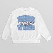 TENNESSEE TITANS FADED FORMATION PREMIUM FLEECE CREWNECK PULLOVER