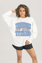 TENNESSEE TITANS FADED FORMATION PREMIUM FLEECE CREWNECK PULLOVER