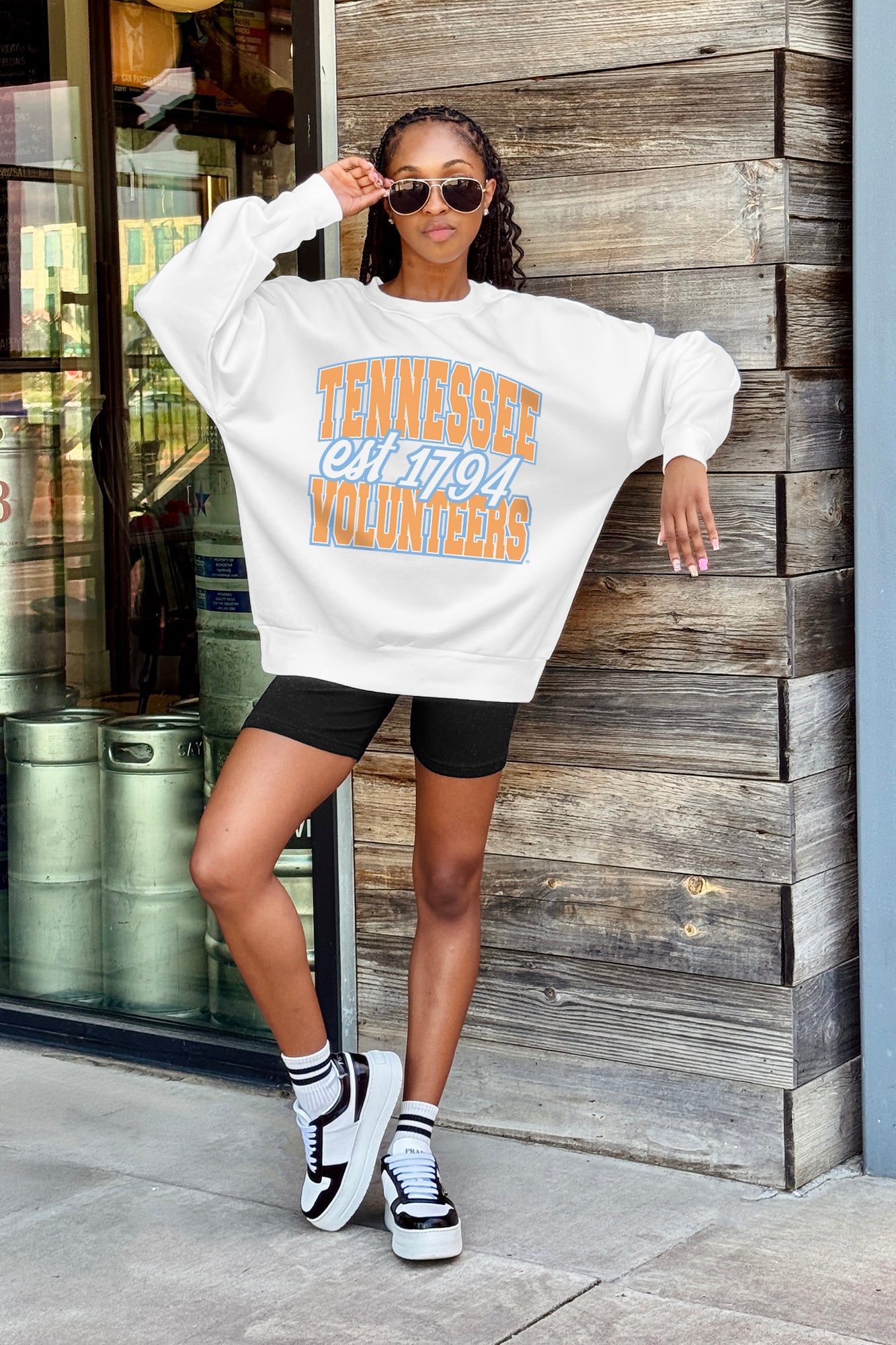 TENNESSEE VOLUNTEERS FADED FORMATION PREMIUM FLEECE DROP SHOULDER CREWNECK PULLOVER