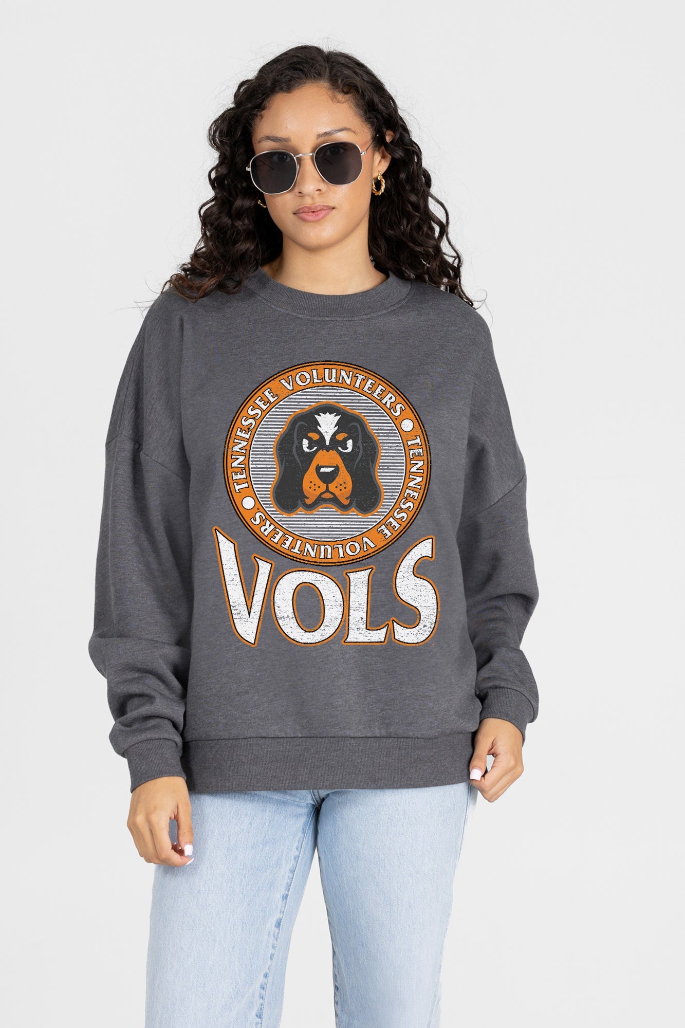 TENNESSEE VOLUNTEERS SATURDAY SEAL PREMIUM FLEECE DROP SHOULDER CREWNECK PULLOVER