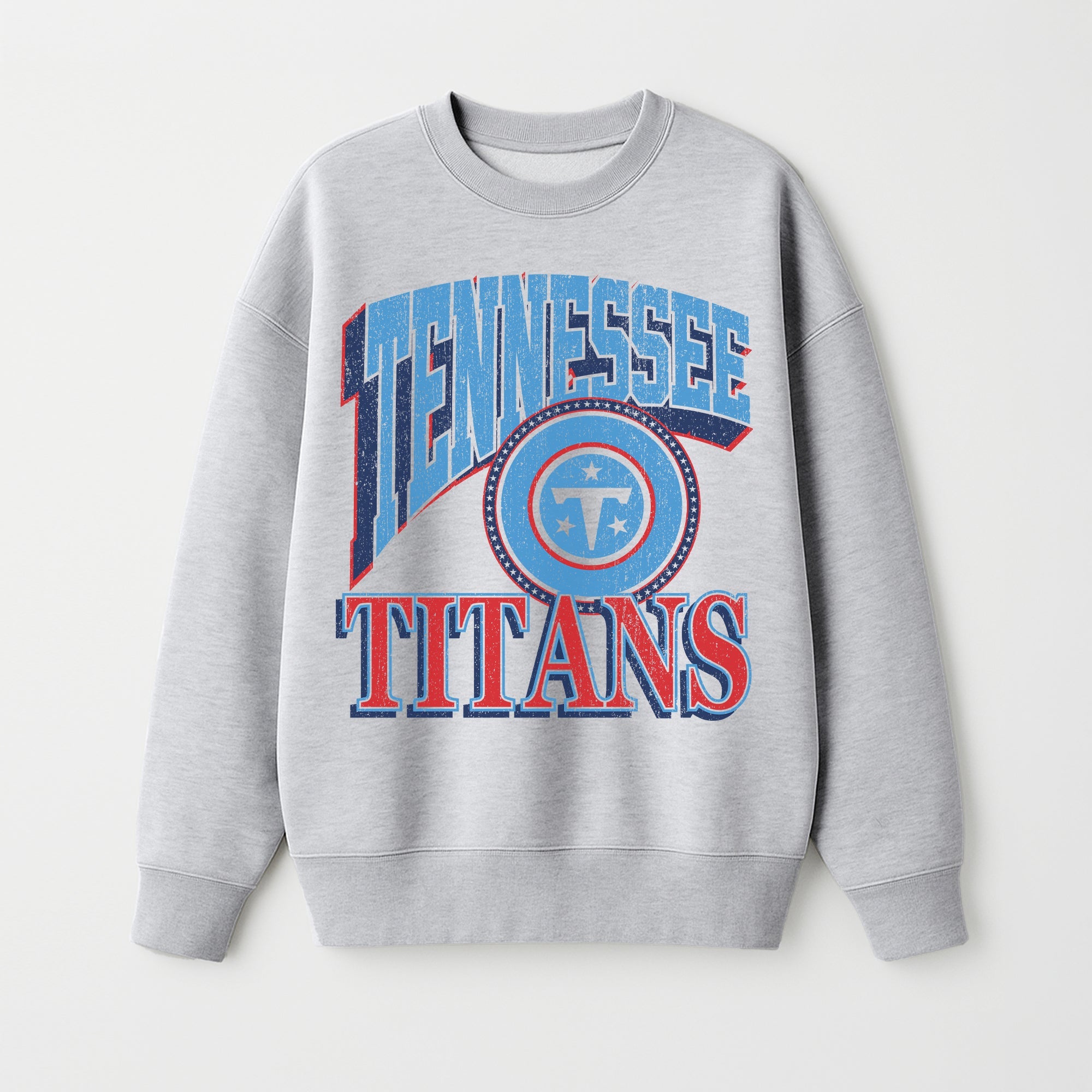 TENNESSEE TITANS GAME ON PREMIUM FLEECE DROP SHOULDER CREWNECK PULLOVER