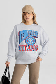TENNESSEE TITANS GAME ON PREMIUM FLEECE DROP SHOULDER CREWNECK PULLOVER