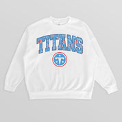 TENNESSEE TITANS SWEET PLAY PREMIUM FLEECE DROP SHOULDER CREWNECK PULLOVER