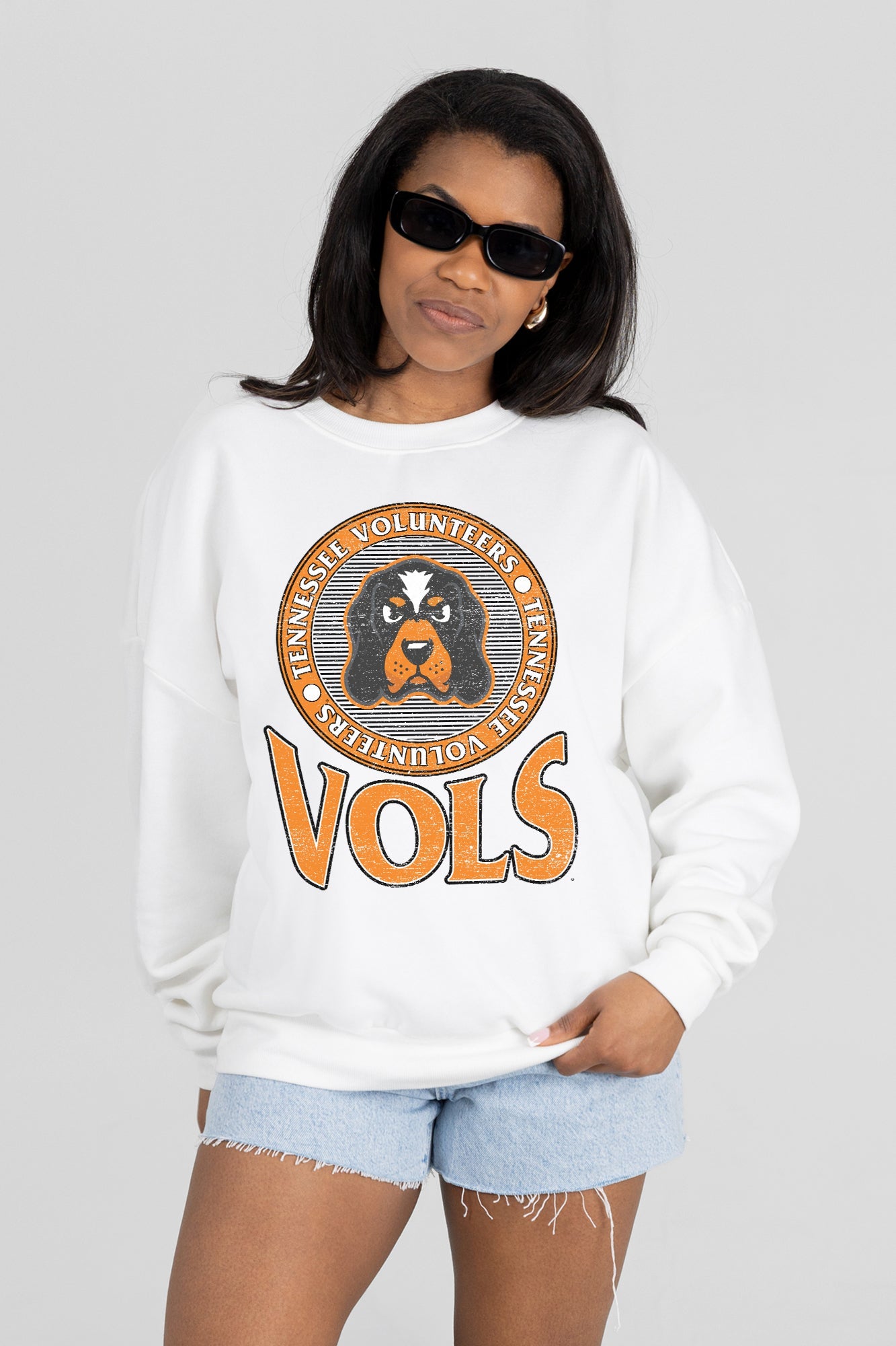 TENNESSEE VOLUNTEERS ENDZONE PREMIUM FLEECE DROP SHOULDER CREWNECK PULLOVER