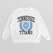 TENNESSEE TITANS GOLD STANDARD PREMIUM FLEECE DROP SHOULDER CREWNECK PULLOVER