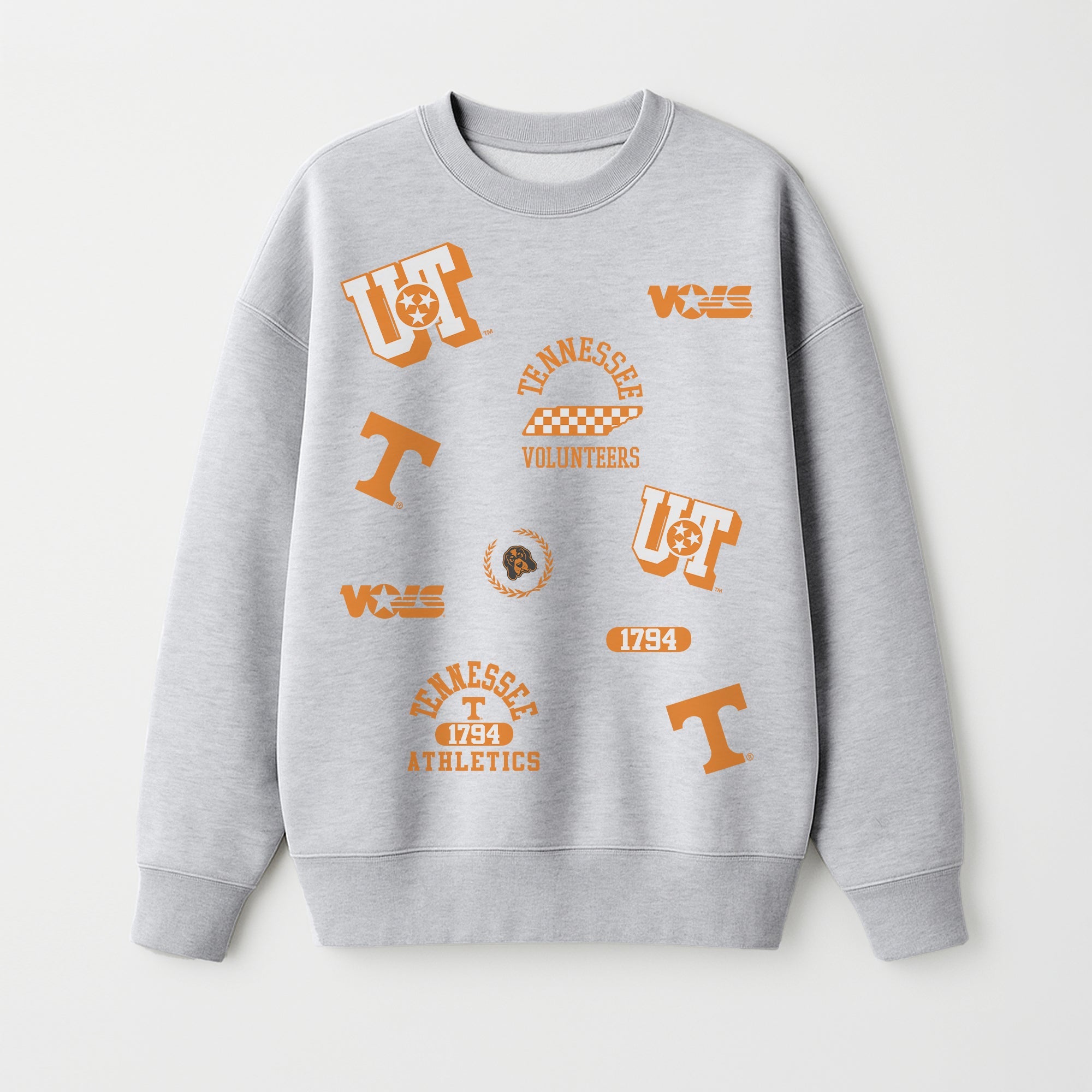 TENNESSEE VOLUNTEERS ALL IN REPEAT PREMIUM FLEECE DROP SHOULDER CREWNECK PULLOVER