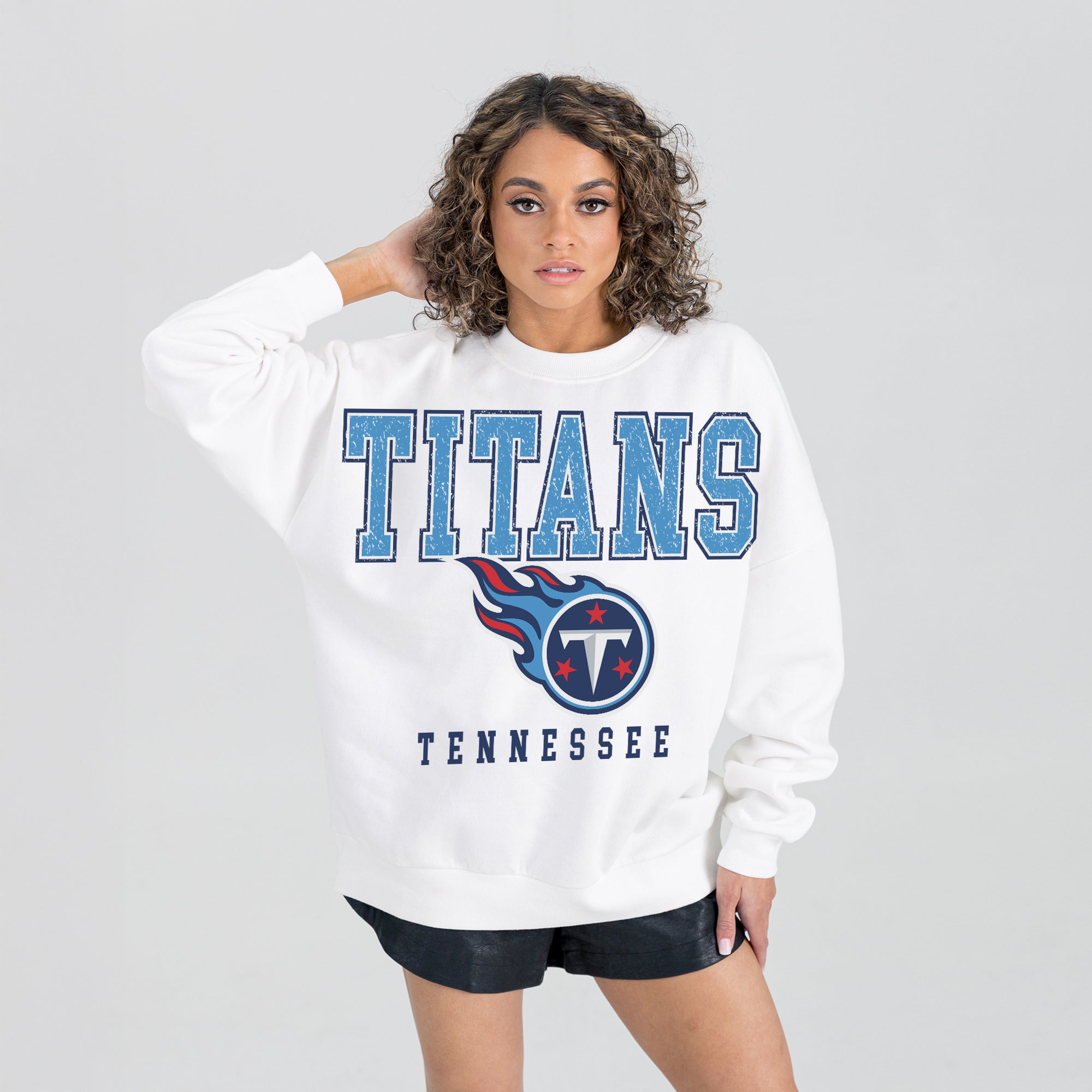 TENNESSEE TITANS Sunday Drives Fleece Crewneck Pullover