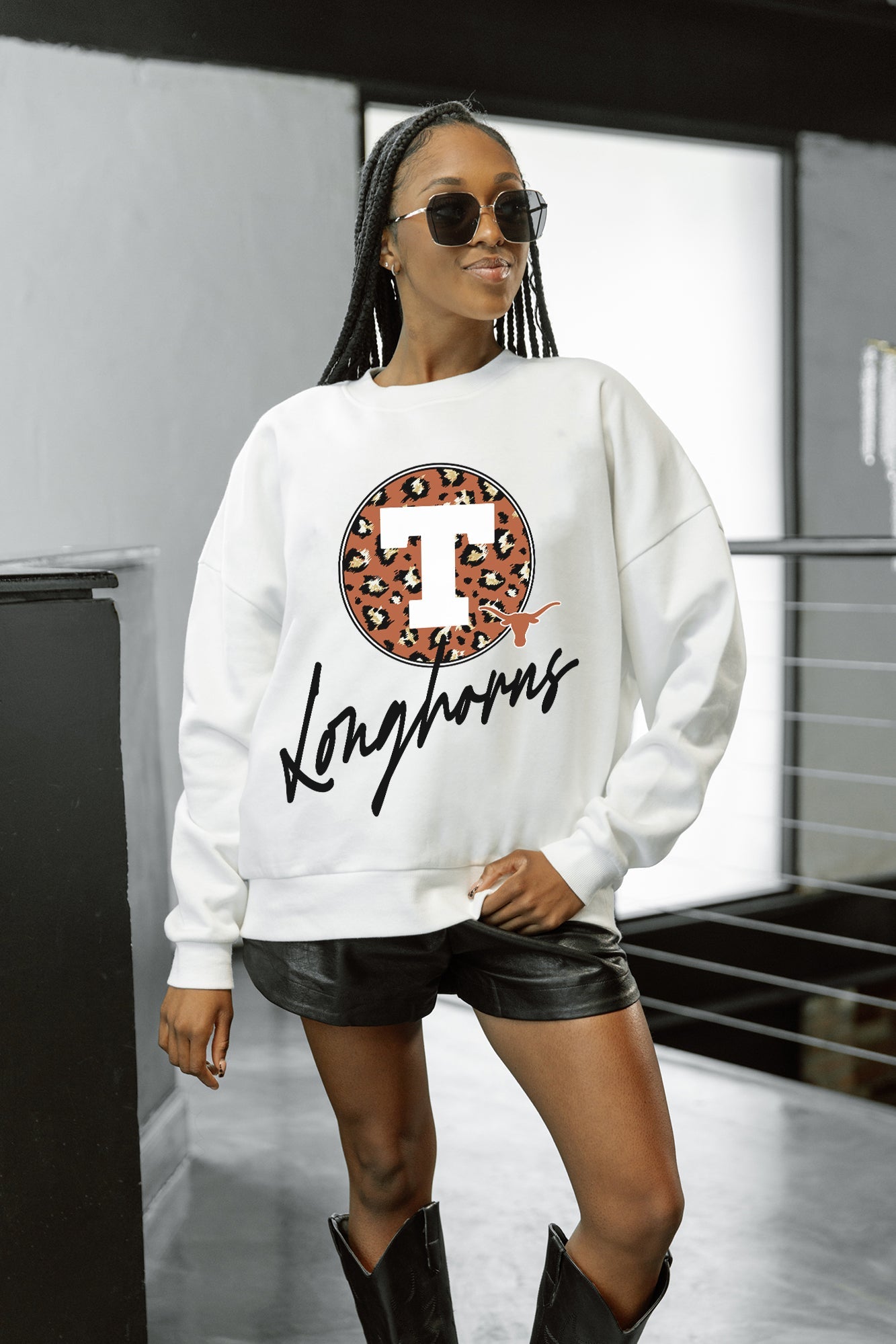 TEXAS LONGHORNS WILD BREAKTHROUGH PREMIUM FLEECE CREWNECK PULLOVER