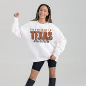 TEXAS LONGHORNS ALUMNI ERA PREMIUM DROP SHOULDER FLEECE CREWNECK PULLOVER