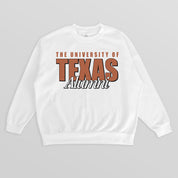 TEXAS LONGHORNS ALUMNI ERA PREMIUM DROP SHOULDER FLEECE CREWNECK PULLOVER