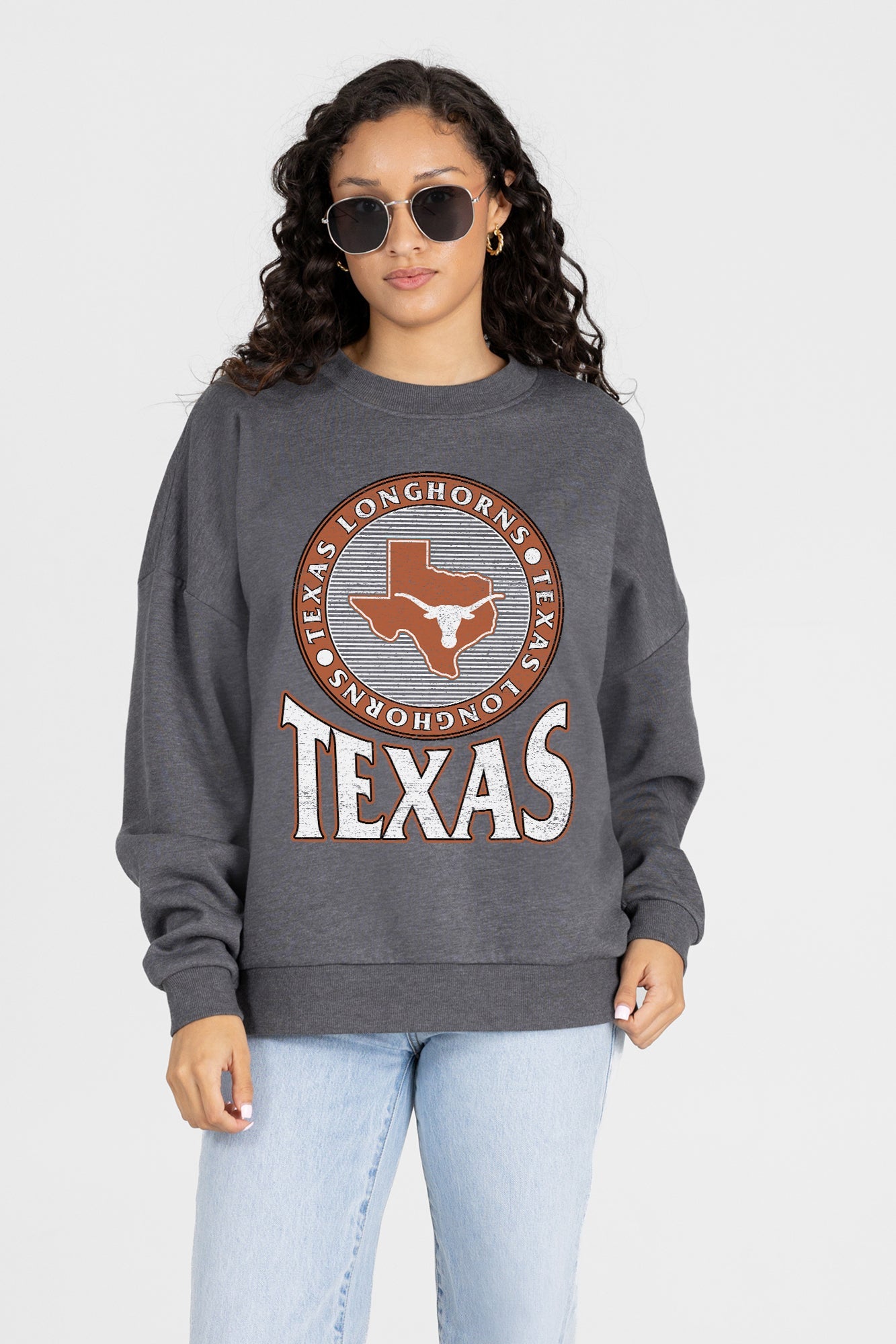 TEXAS LONGHORNS SATURDAY SEAL PREMIUM FLEECE DROP SHOULDER CREWNECK PULLOVER