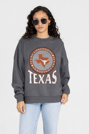 TEXAS LONGHORNS SATURDAY SEAL PREMIUM FLEECE DROP SHOULDER CREWNECK PULLOVER