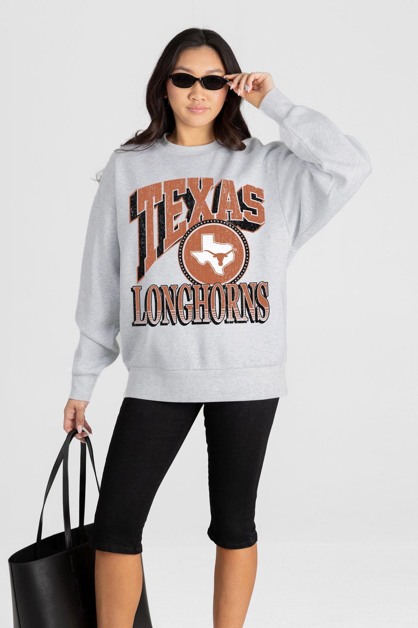TEXAS LONGHORNS GAME ON PREMIUM FLEECE DROP SHOULDER CREWNECK PULLOVER
