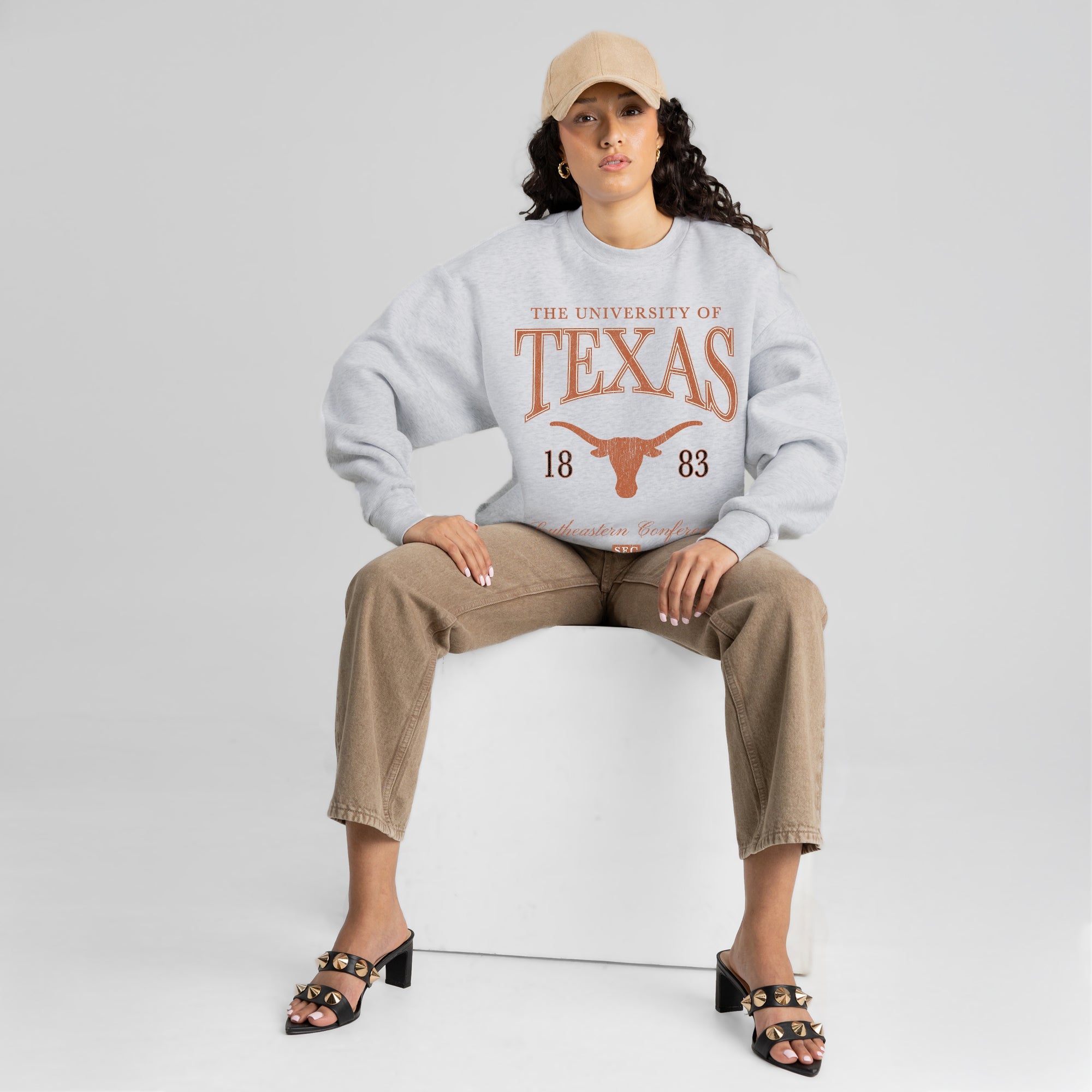 TEXAS LONGHORNS INSTANT CLASSIC PREMIUM FLEECE DROP SHOULDER CREWNECK PULLOVER