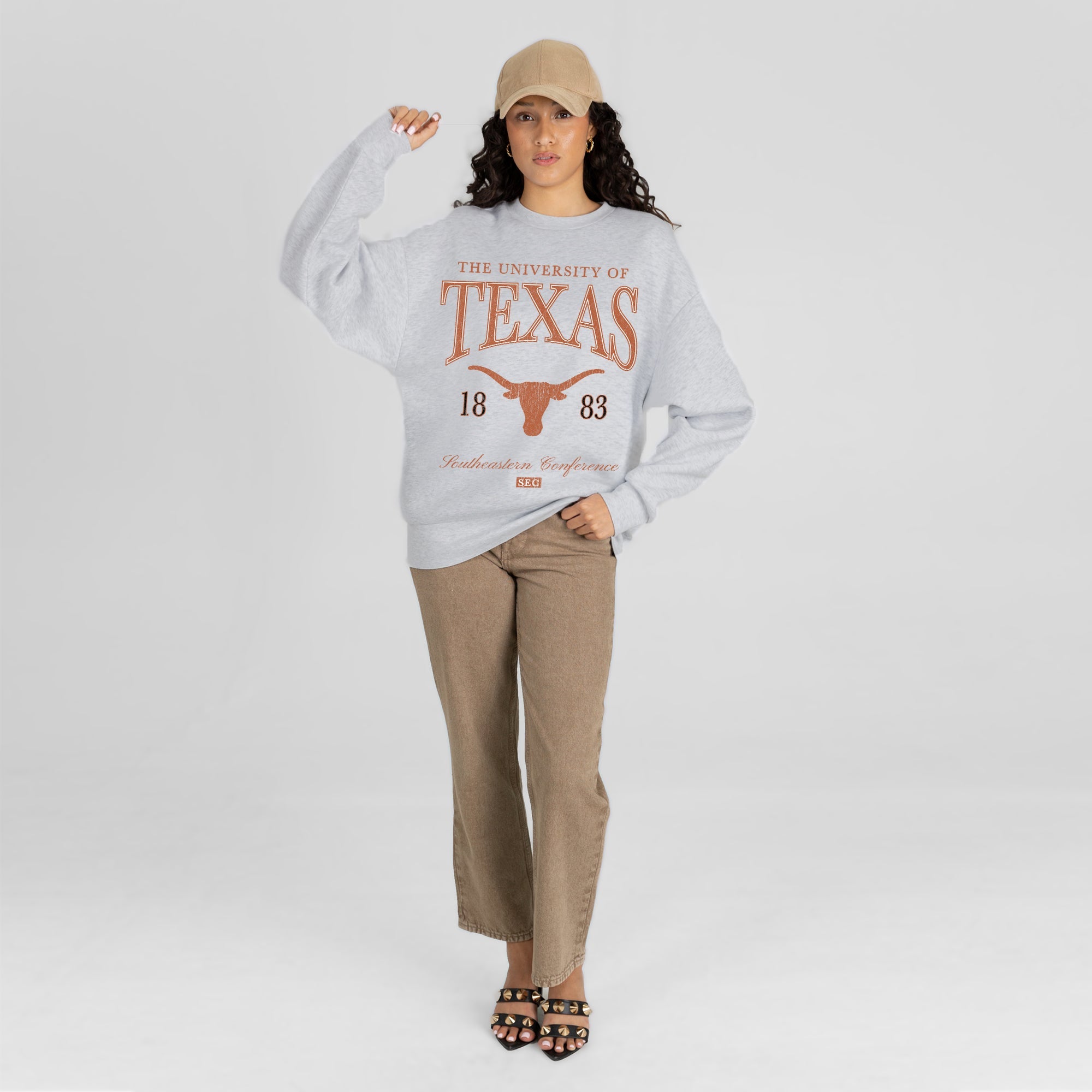 TEXAS LONGHORNS INSTANT CLASSIC PREMIUM FLEECE DROP SHOULDER CREWNECK PULLOVER
