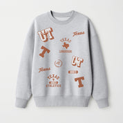 TEXAS LONGHORNS ALL IN REPEAT PREMIUM FLEECE DROP SHOULDER CREWNECK PULLOVER