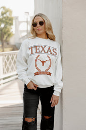 TEXAS LONGHORNS Having A Ball Fleece Crew Pullover By Madi Prewett Troutt