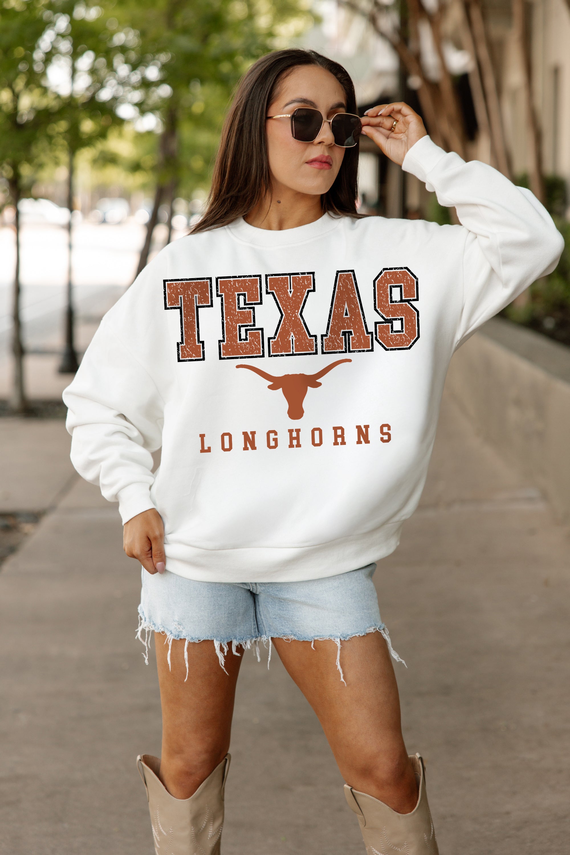 TEXAS LONGHORNS Freestyle Fleece Drop-Shoulder Pullover