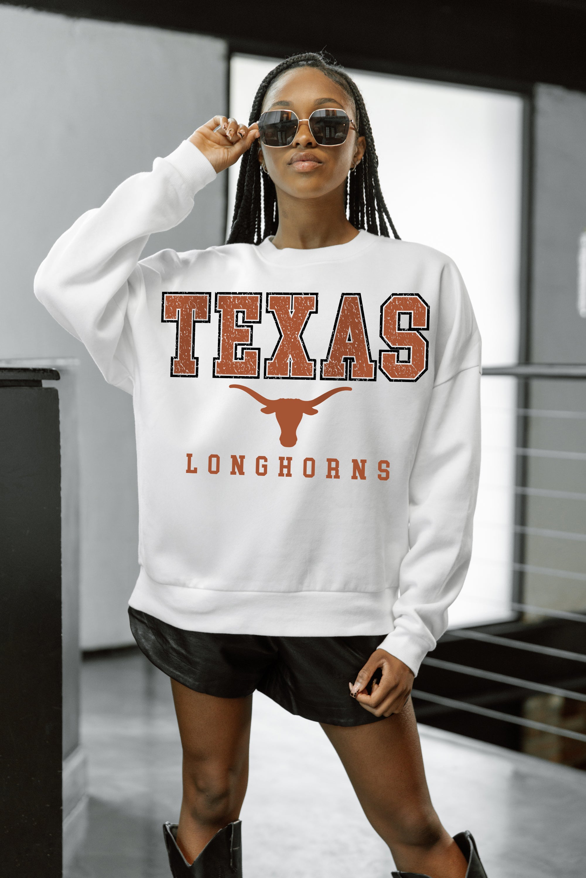TEXAS LONGHORNS Freestyle Fleece Drop-Shoulder Pullover