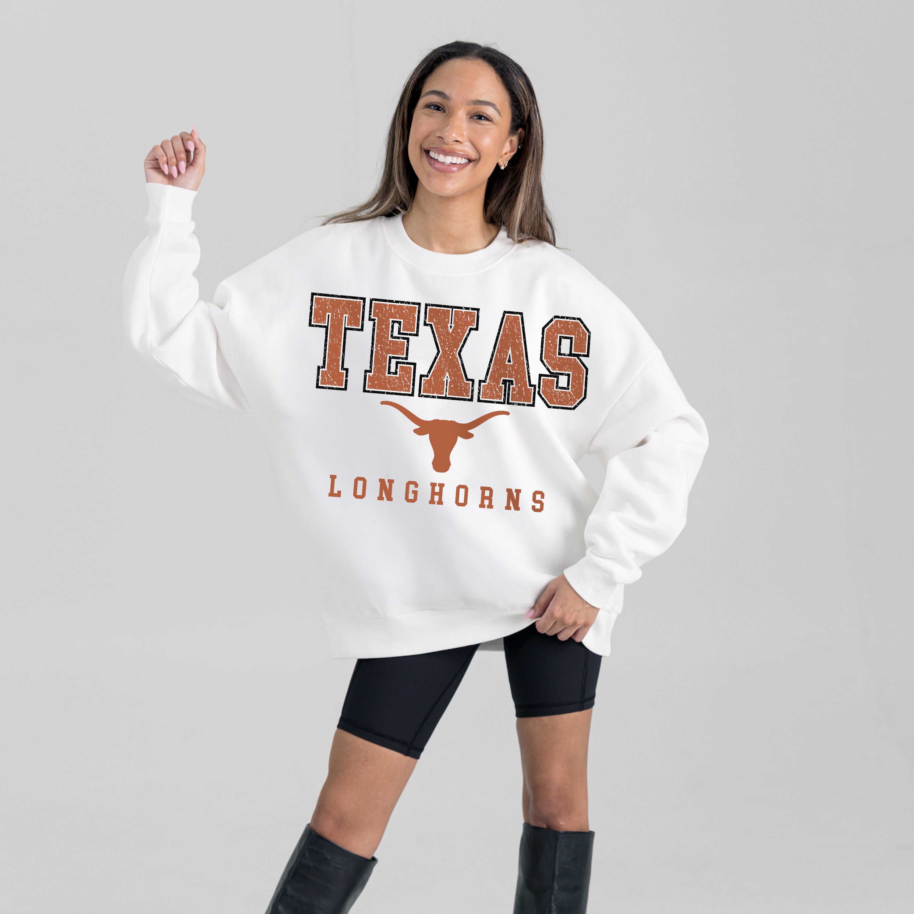 TEXAS LONGHORNS Freestyle Fleece Drop-Shoulder Pullover