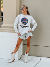 TULSA GOLDEN HURRICANE GOING WILD PREMIUM FLEECE DROP SHOULDER CREWNECK PULLOVER